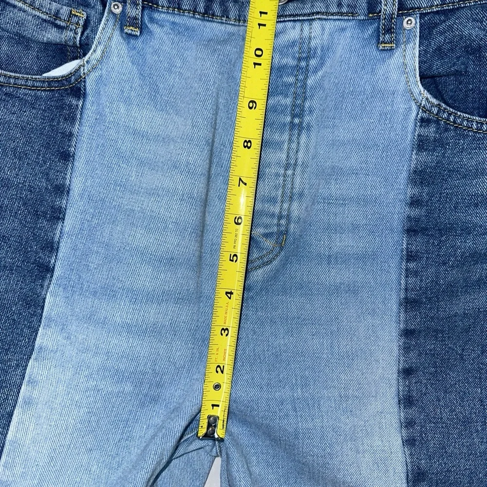 PacSun high-rise straight leg jeans size 30 two tone butterfly distressed hem - Picture 13 of 14